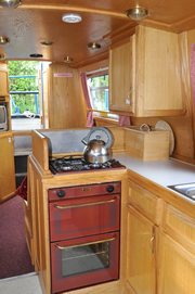 The kitchen on the 4 berth canal boat
