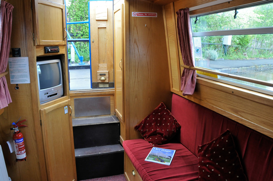 The lounge area on the 4 berth canal boat