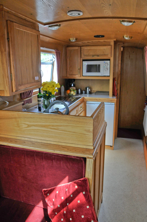 The kitchen on the canal boat